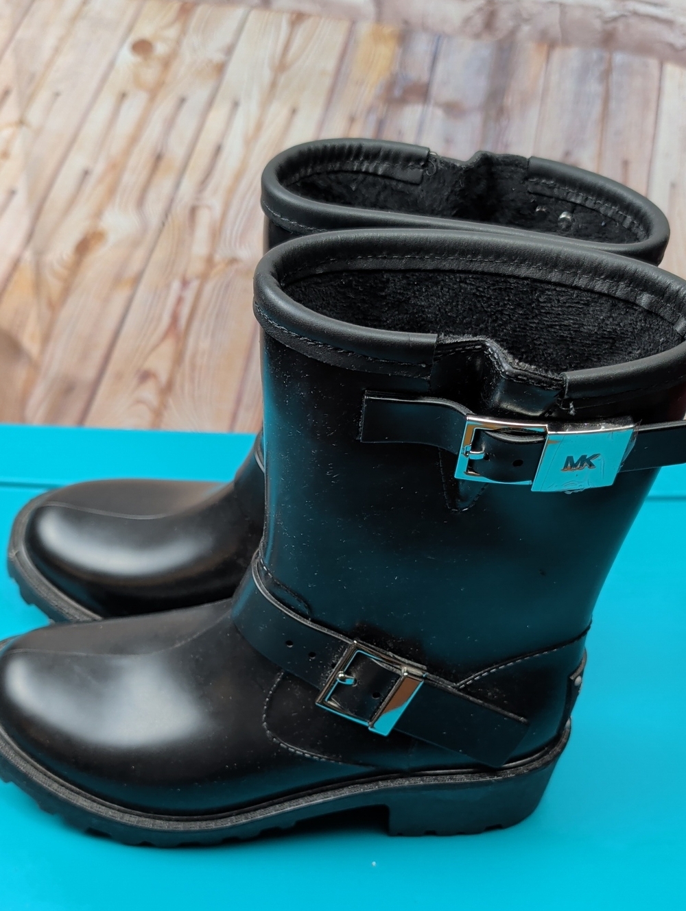 Michael Kors Black Rain Boots Brand New Size 7 Women's